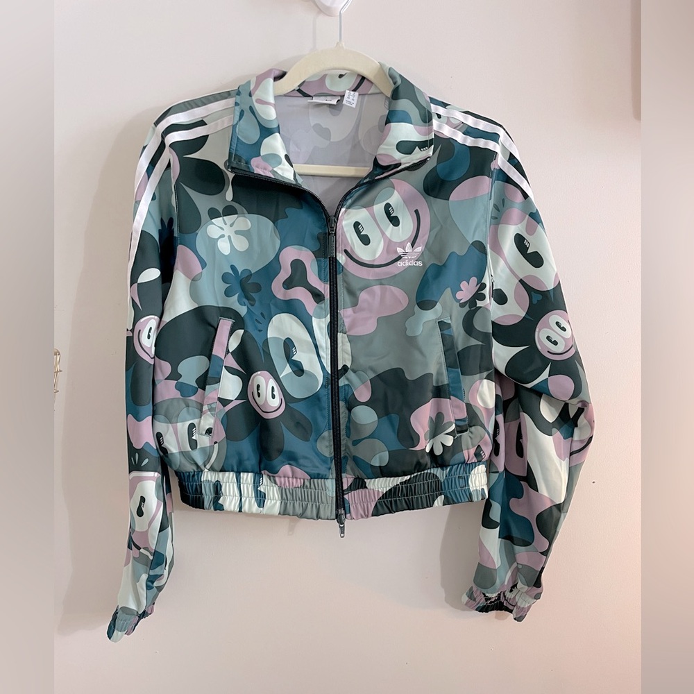 Smiley face graphic Adidas - bomber jacket - athletic